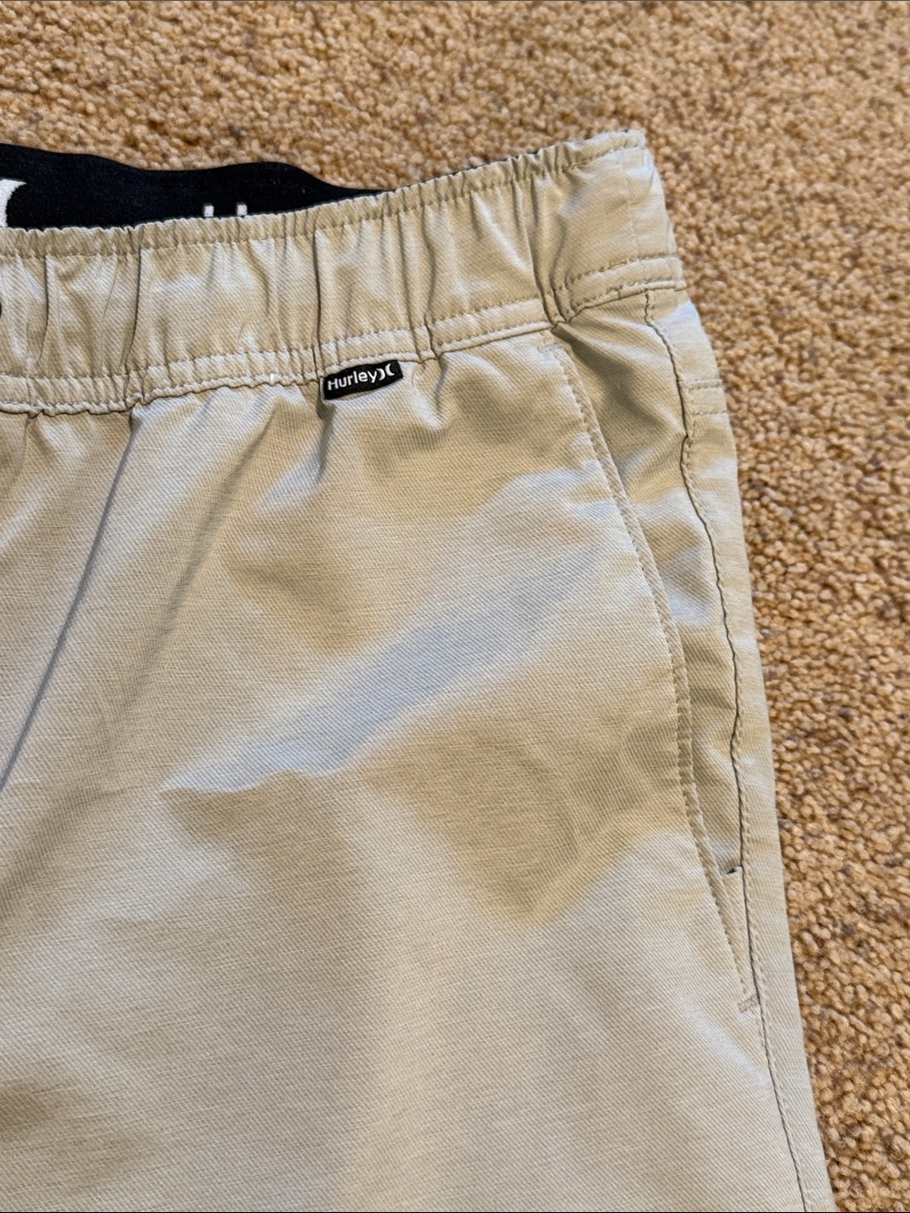 Hurley Light Khaki Elastic Waist Joggers with Drawstring - Picture 5 of 7